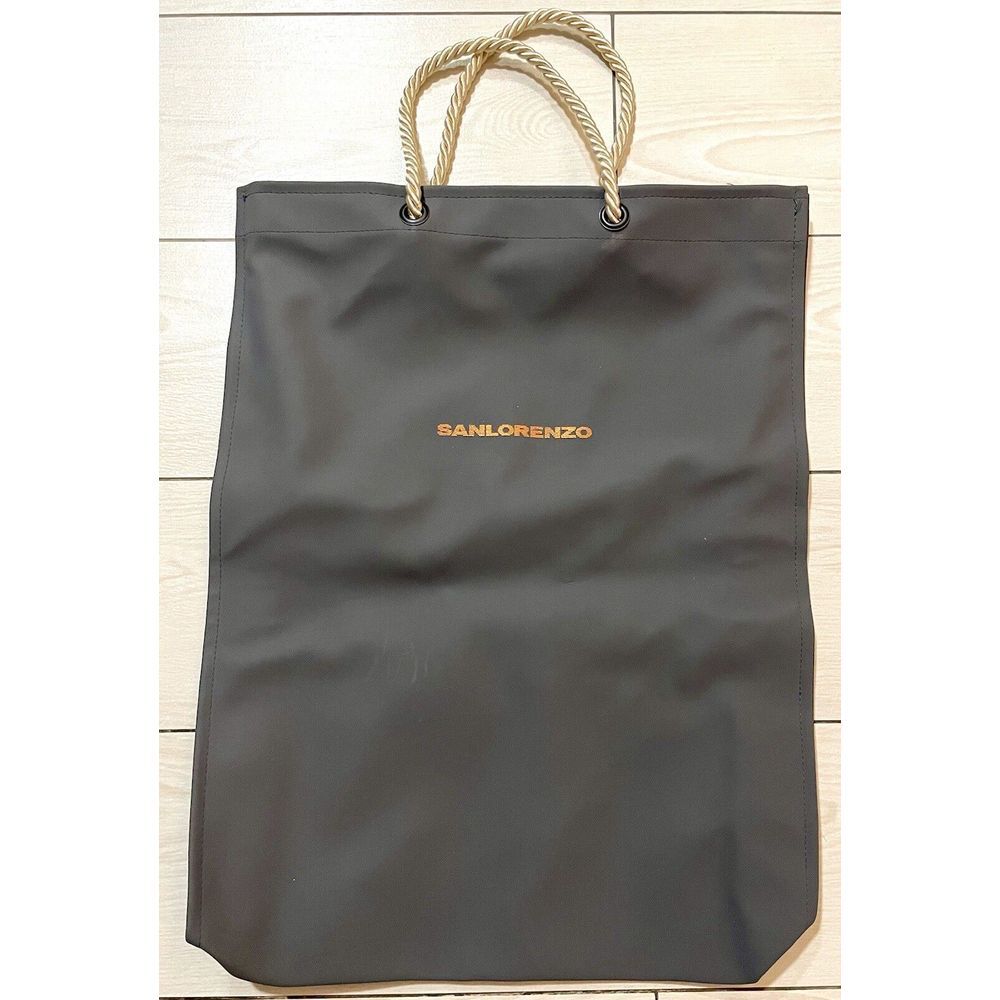 Sanlorenzo canvas gray‎ tote bag With Metallic Logo And Ribbed Handle